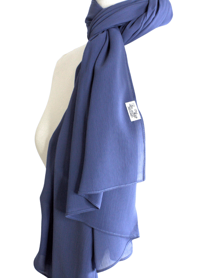 Whispering Breeze Crinkle Chiffon Hijab! Magical Blue