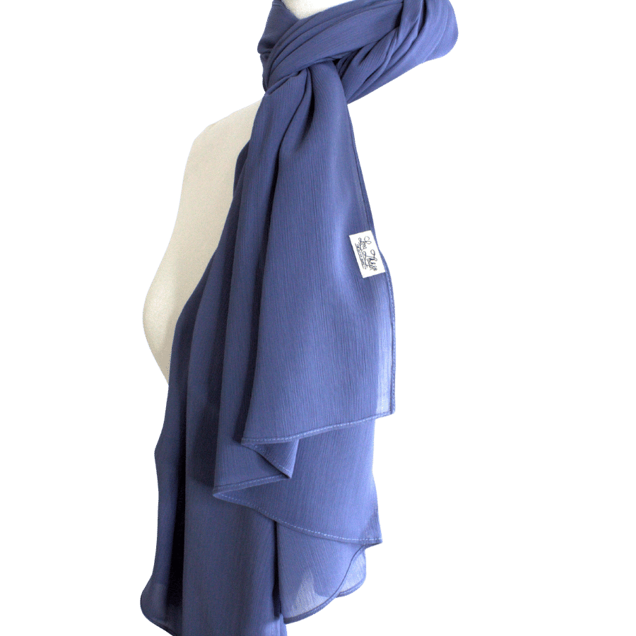 Whispering Breeze Crinkle Chiffon Hijab! Magical Blue