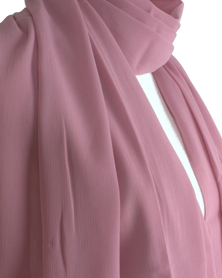 Whispering Breeze Crinkle Chiffon Hijab! Pale Mauve Blush