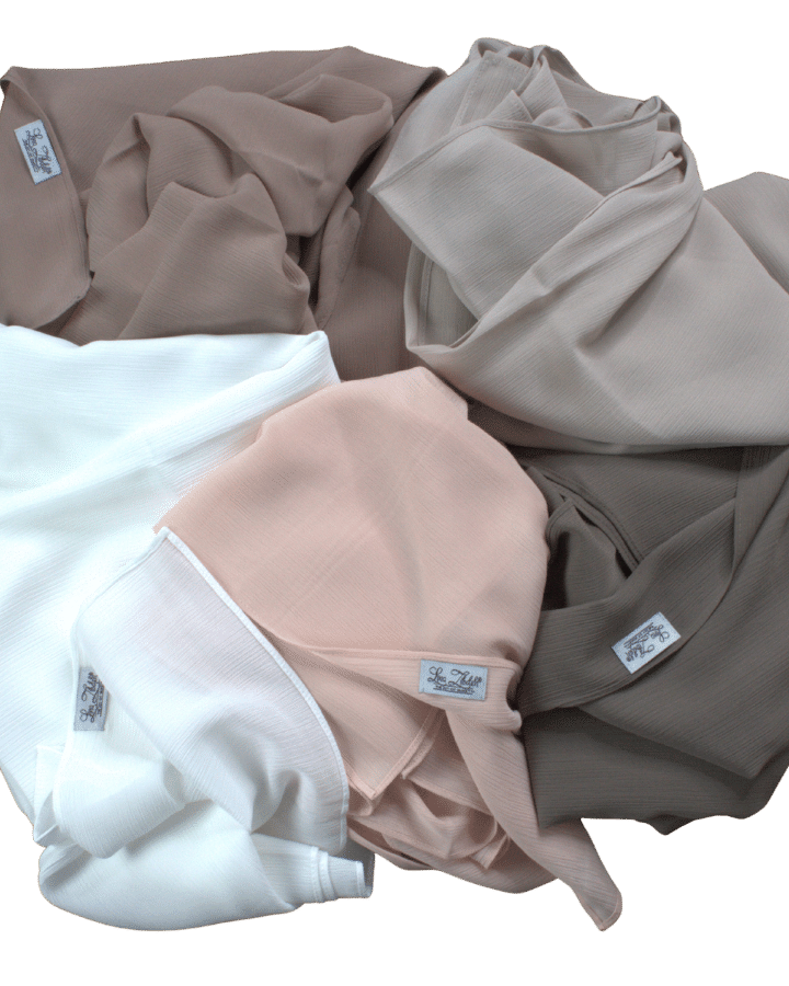 Whispering Breeze Crinkle Chiffon Hijab! Cream
