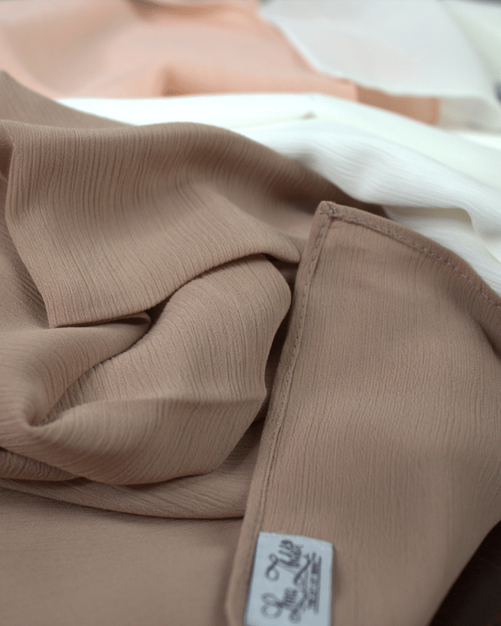 Whispering Breeze Crinkle Chiffon Hijab! Cream