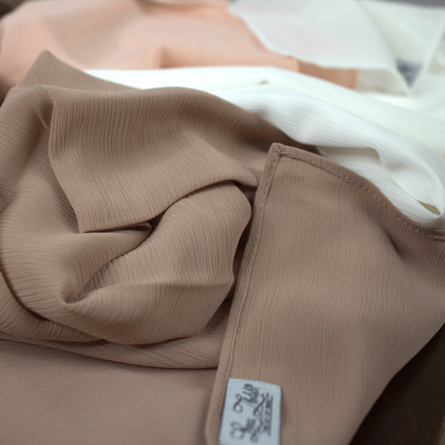 Whispering Breeze Crinkle Chiffon Hijab! Cream