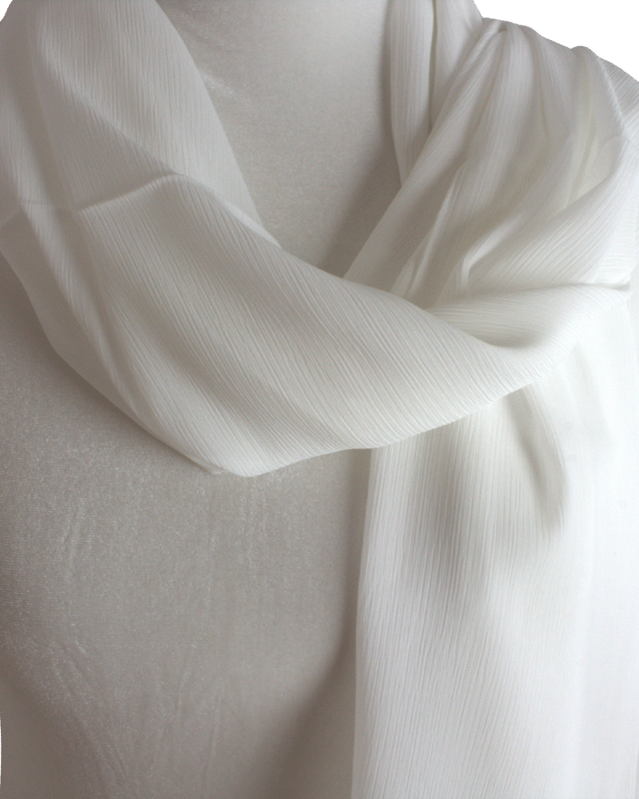 Whispering Breeze Crinkle Chiffon Hijab! Cream