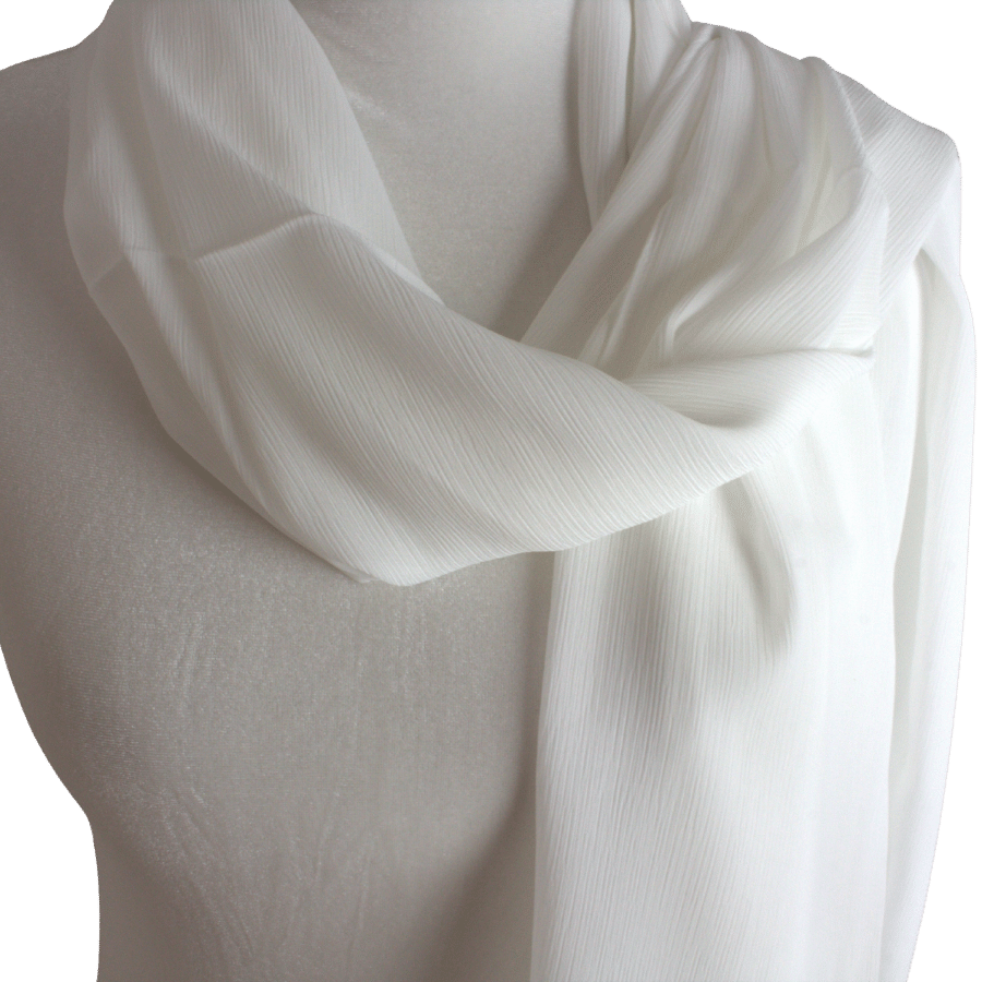Whispering Breeze Crinkle Chiffon Hijab! Cream