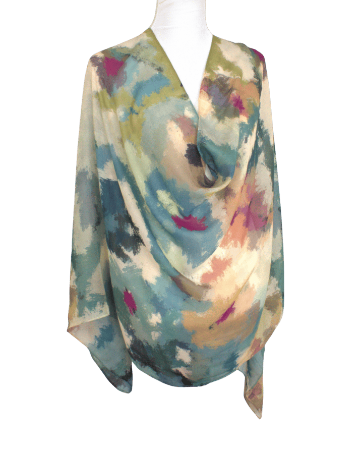 Watercolor printed bamboo modal hijab scarf, premium quality and ideal for everyday and especially hot weather. | Lina Zibdeh