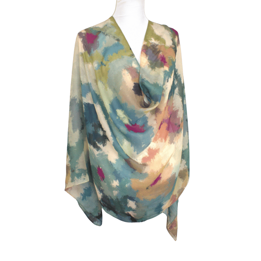 Watercolor printed bamboo modal hijab scarf, premium quality and ideal for everyday and especially hot weather. | Lina Zibdeh