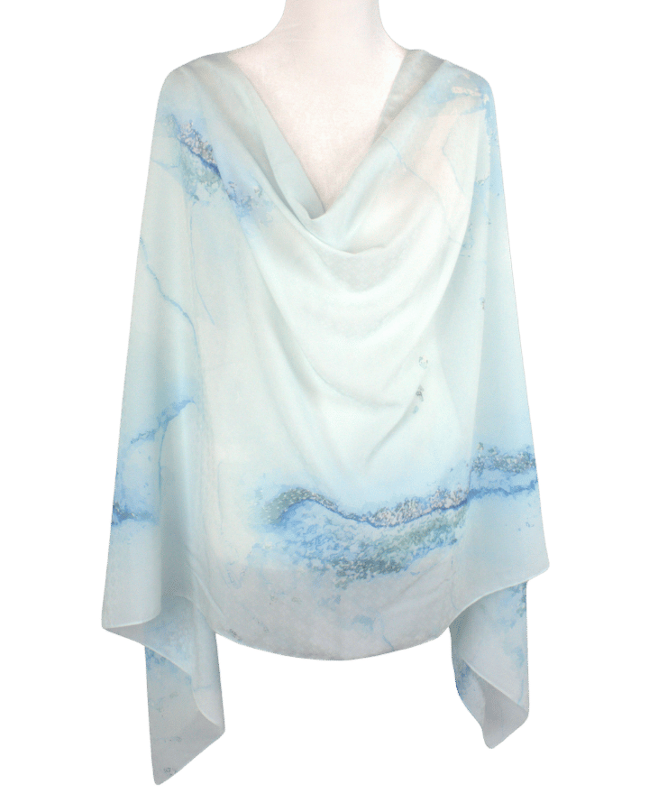 Light blue hijab headscarf for work and everyday. textured chiffon hijab ideal for summer and modest fashion | Lina Zibdeh