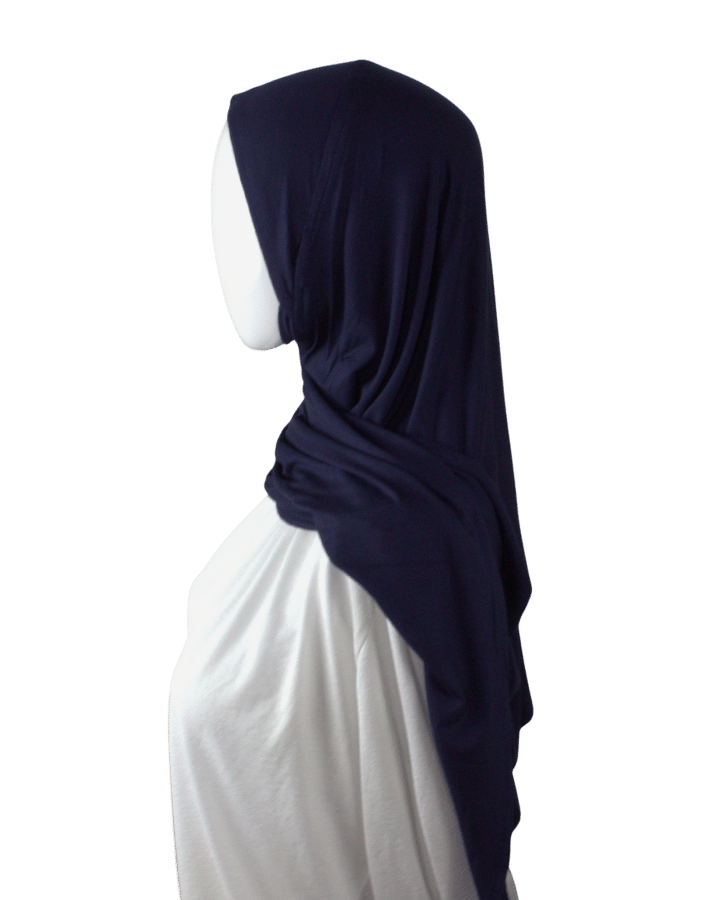 Everyday Instant hijab in navy blue. This is made from premium Japanese jersey material and it's designed for ultimate comfort throughout the day | Lina Zibdeh