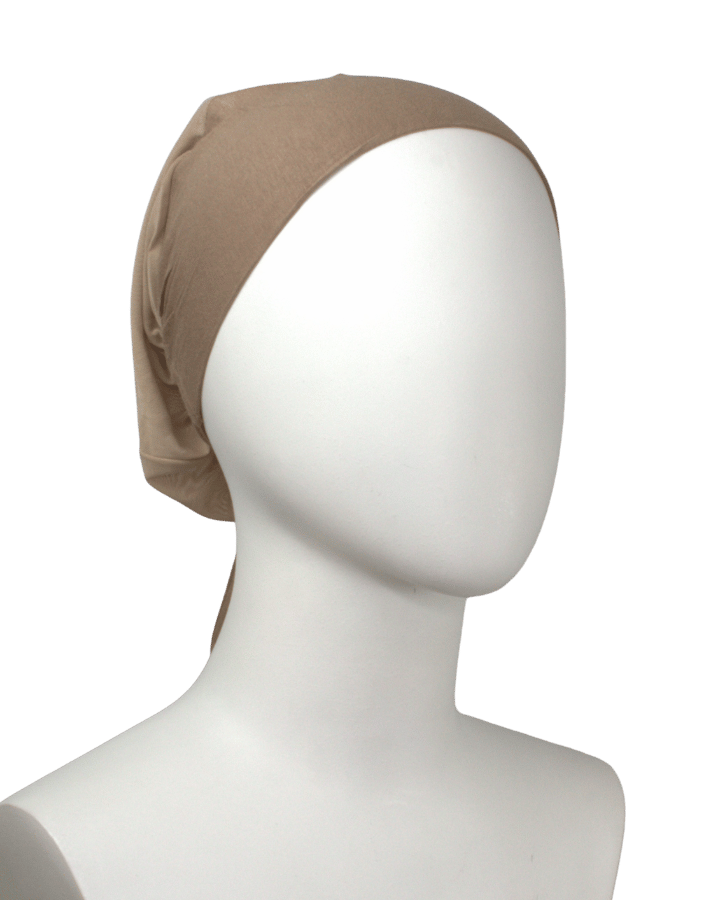 Mocha Non-slip mesh tie-back hijab cap, heat-friendly and designed for women all ages, balancing work and comfort | Lina Zibdeh