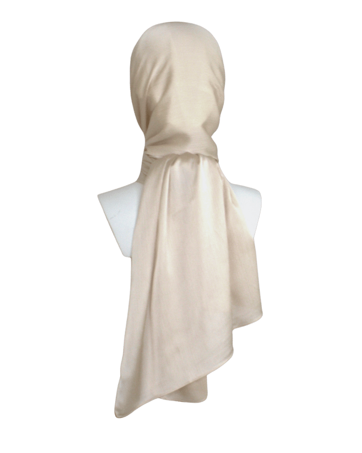 This is your party hijab in champagne golden, soft satin crinkle with a better grip and nice drape | Lina Zibdeh