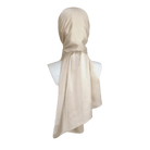 This is your party hijab in champagne golden, soft satin crinkle with a better grip and nice drape | Lina Zibdeh