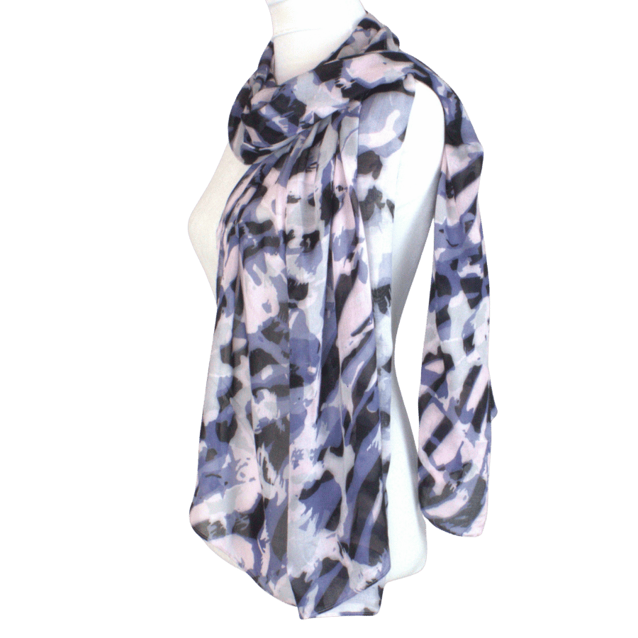 Unique color combo leopard print bamboo hijab for everyday wear | Lina Zibdeh