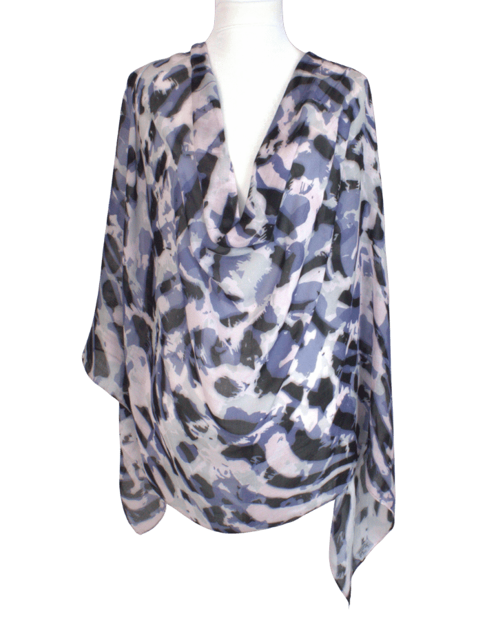 Comfortable, soft, and lightweight black leopard print bamboo hijab | Lina Zibdeh