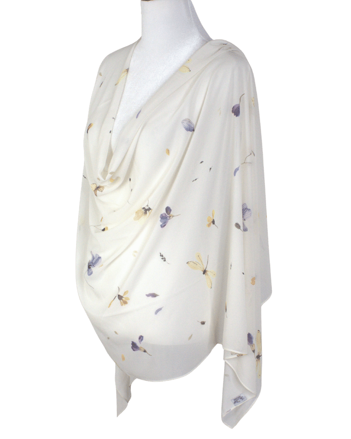 A designer chiffon hijab scarf of a delicate print that is ideal for everyday wear and work | Lina Zibdeh