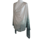 Watercolor ombre printed bamboo modal hijab in beige and teal. Ideal for busy women, non-slip, breathable, lightweight | Lina Zibdeh