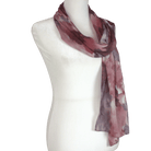 Watercolor printed bamboo modal hijab scarf in red hues, premium 100% bamboo and ideal for women who look for breathable, lightweight non slip hijab scarves | Lina Zibdeh