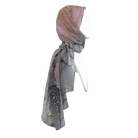 Designer printed modal hijab in green, grey, blush and golden hues. Ideal for women over 30, for work, for menopause hot flashes. Lina Zibdeh