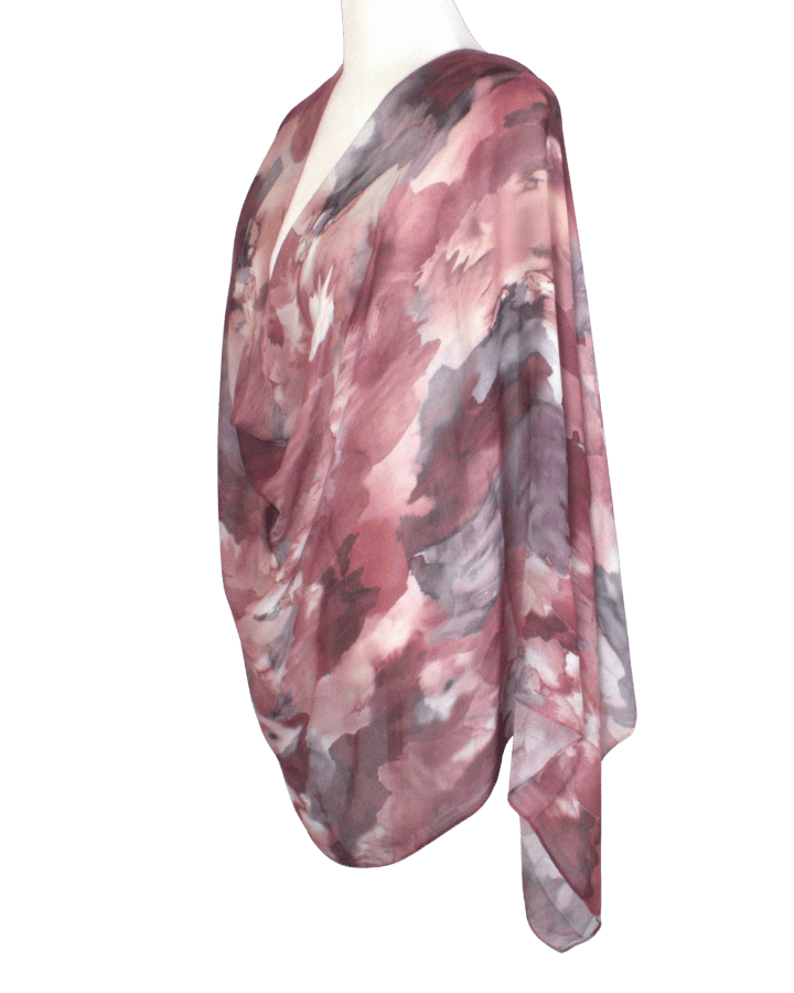 Red maroon Watercolor printed bamboo modal hijab scarf, premium 100% bamboo and ideal for women who look for breathable, lightweight non slip hijab scarves | Lina Zibdeh