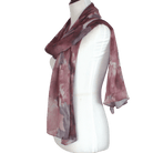 Watercolor printed bamboo modal hijab scarf in red hues, premium 100% bamboo and ideal for women who look for breathable, lightweight non slip hijab scarves | Lina Zibdeh