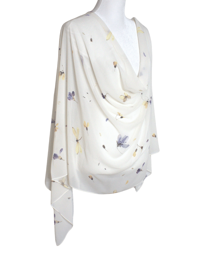 A designer chiffon hijab scarf of a delicate print that is ideal for everyday wear and work | Lina Zibdeh