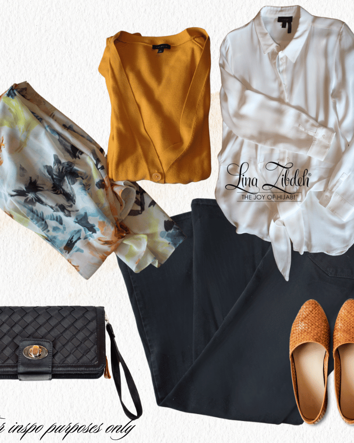 This versatile floral chiffon hijab is designed to match many outfits | Lina Zibdeh