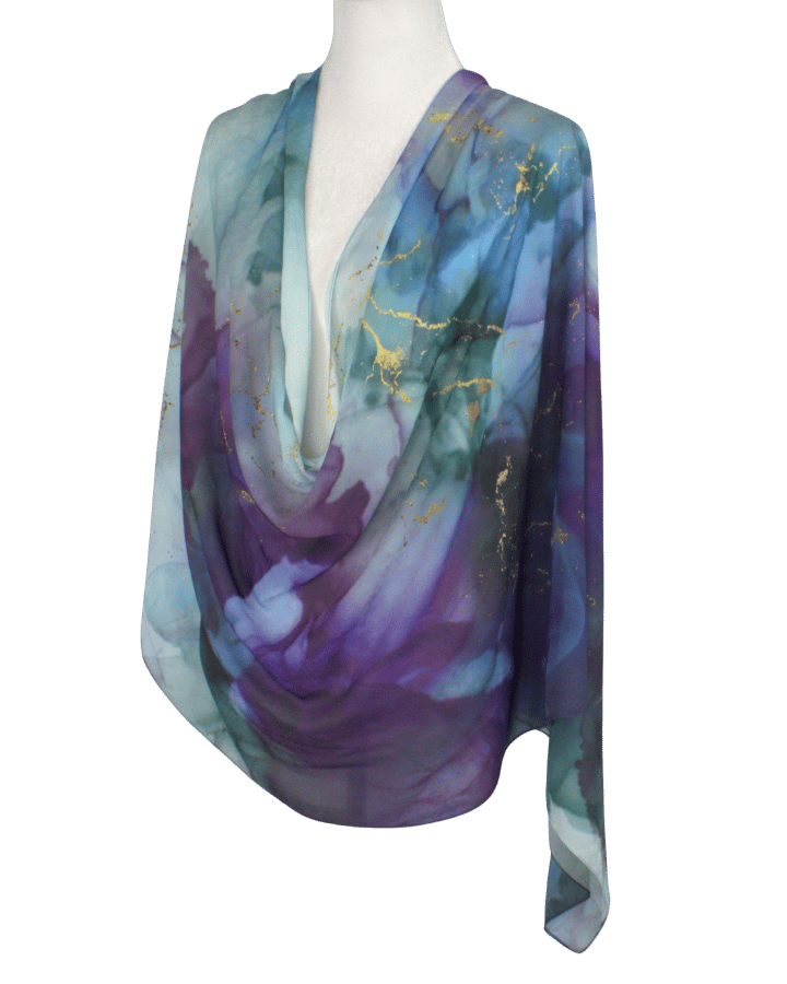 Lightweight chiffon hijab styled for formal occasions with flowing drape