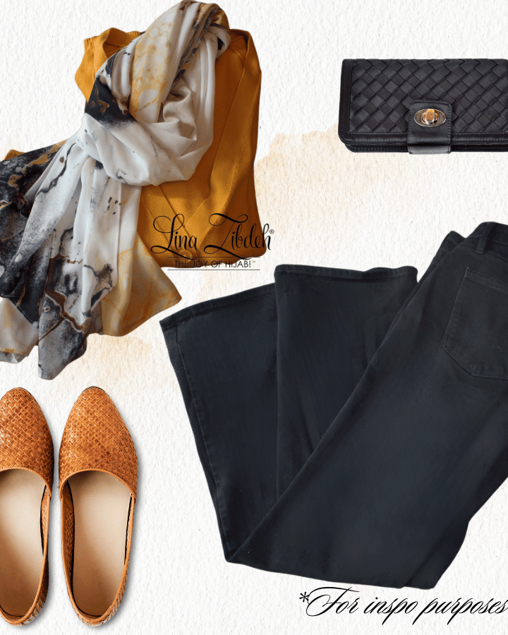 High end hijab styling inspo with metallic gold and silver | Lina Zibdeh