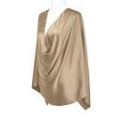 This is your party hijab in bronze golden, soft satin crinkle with a better grip and nice drape | Lina Zibdeh