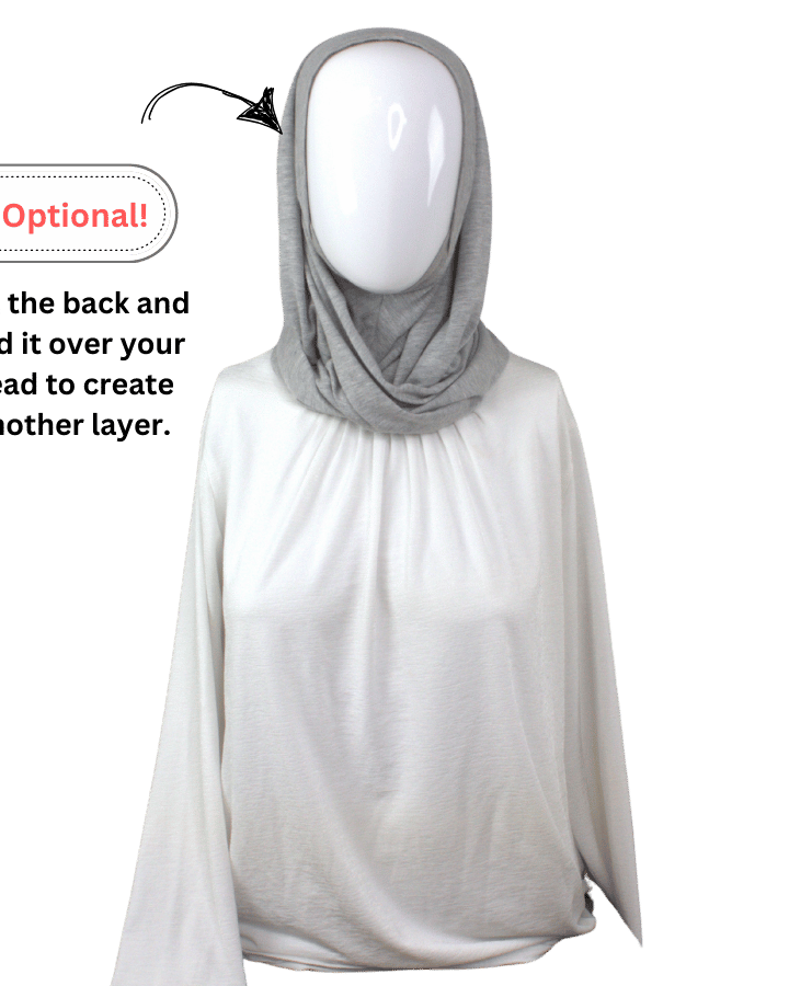 Instant hijab in heather grey. This is made from premium Japanese jersey material and it's designed for ultimate comfort throughout the day | Lina Zibdeh