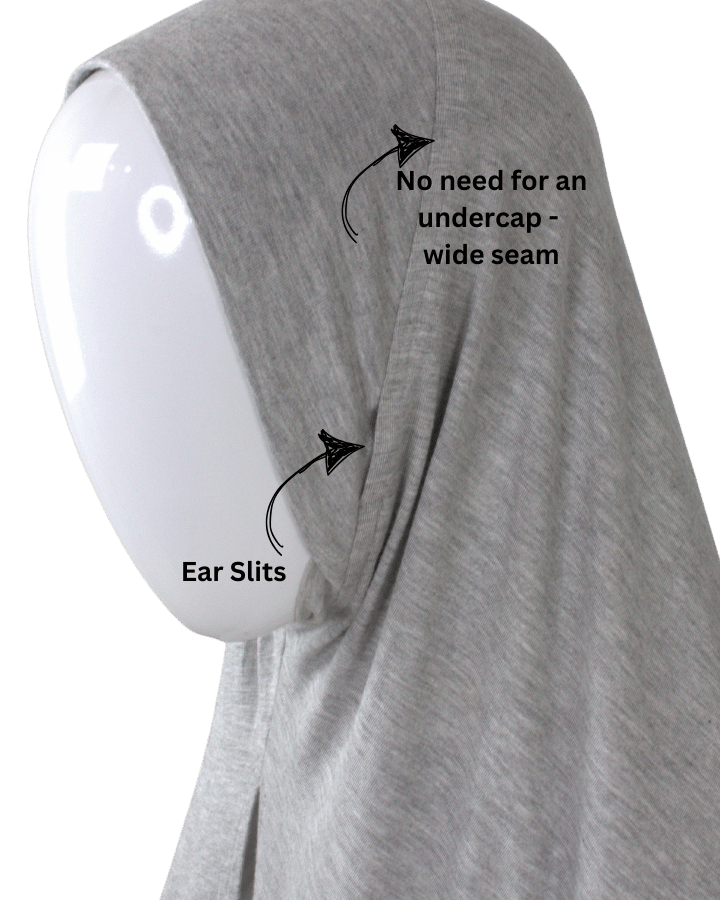 Our instant hijabs have ear slits and a wider seam for a more polished look.