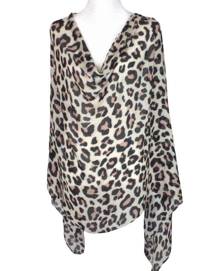 Bamboo Modal Hijab – Neutral Leopard Print for Polished Looks | Lina Zibdeh