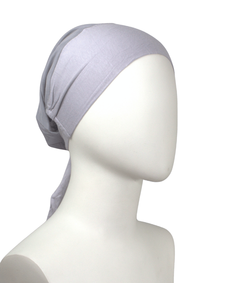 Side view of Breathable mesh tie-back hijab cap under scarf, lightweight and comfortable for hot weather and all-day wear | Lina Zibdeh