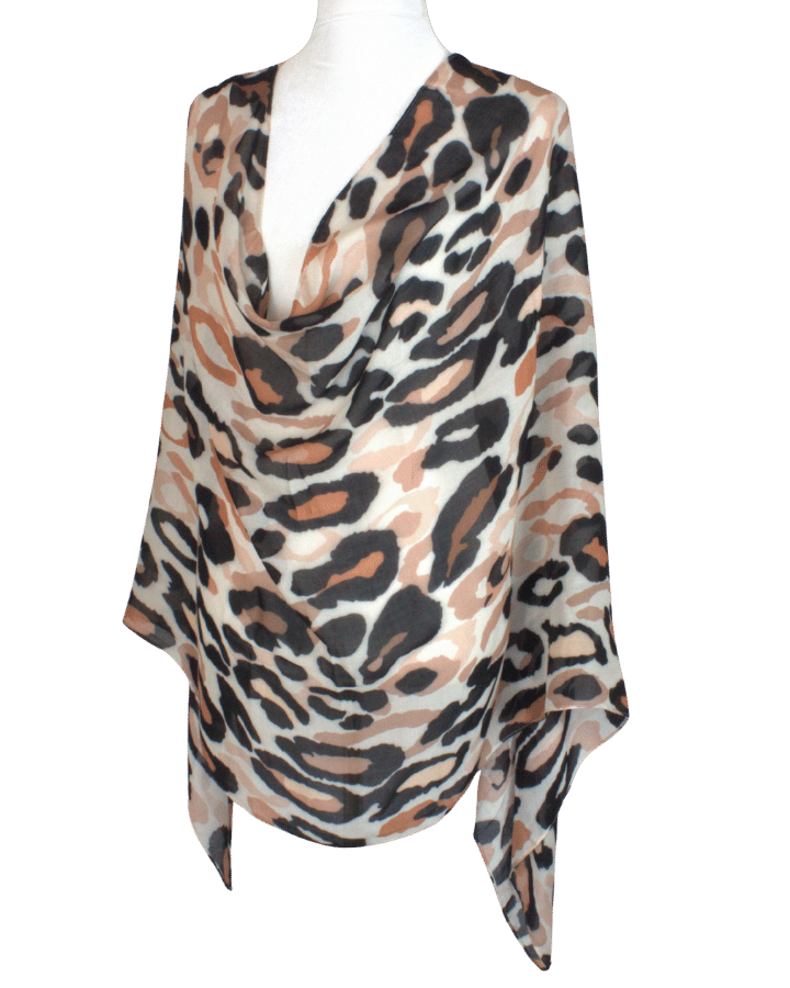 Soft, Breathable Bamboo Modal Hijab with Unique Leopard Design