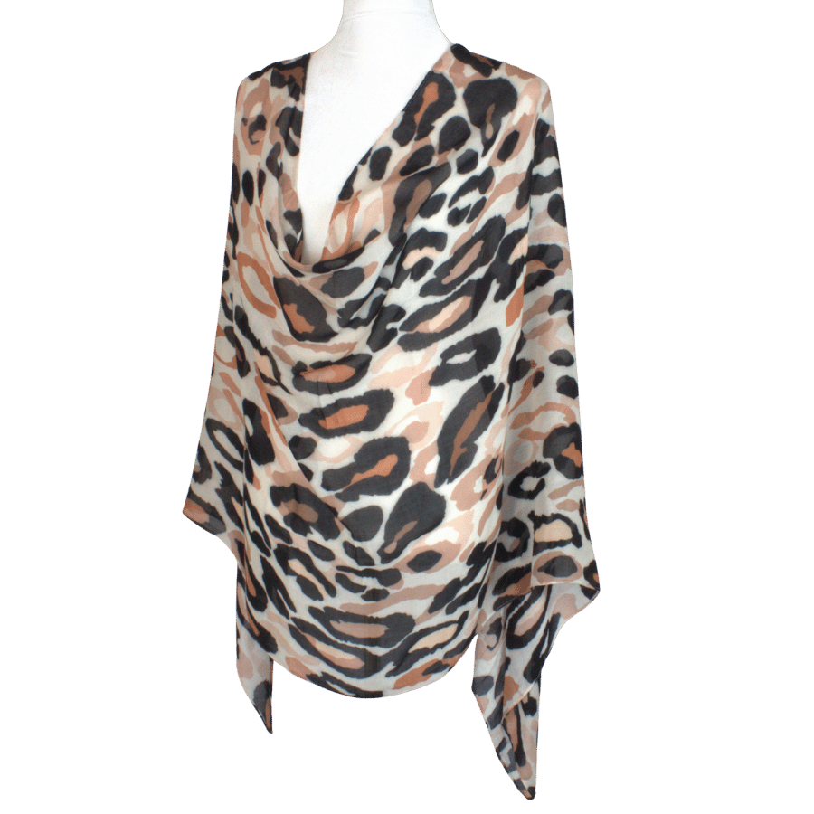 Soft, Breathable Bamboo Modal Hijab with Unique Leopard Design