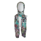 Premium foral hijab scarf for work and everyday. Colorful floral hijab scarf on a mannequin against a transparent background | Lina Zibdeh