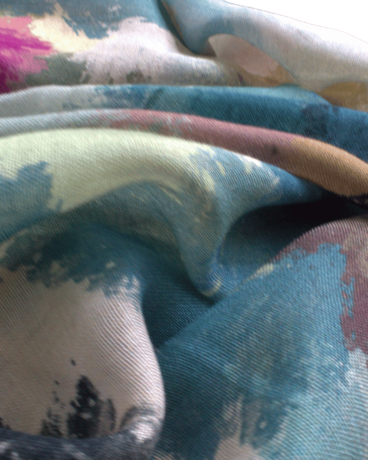 One-of-a-kind printed bamboo modal with attention to details.