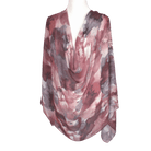 An elegant one-of-a kind printed bamboo modal hijab scarf in red maroon hues | Lina Zibdeh