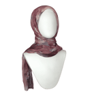 A watercolor printed bamboo modal hijab headscarf in crimson red hues, 100% bamboo ideal for all weather, work and everyday errands | Lina Zibdeh