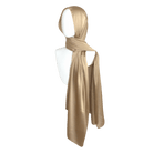 Metallic gold hijab for your formal occasions in premium satin crinkle fabric | Lina Zibdeh