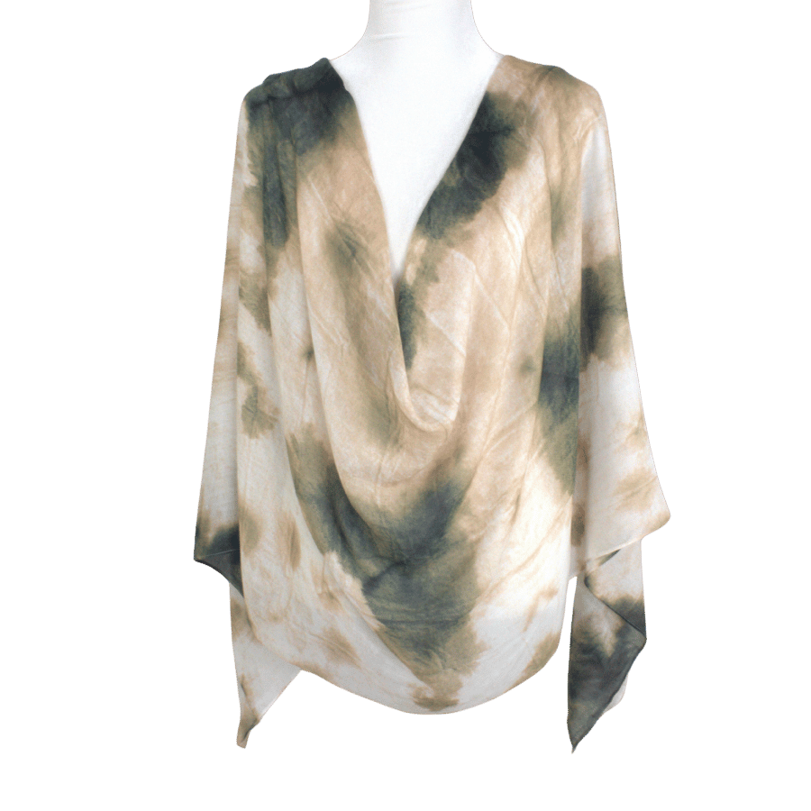 bamboo modal printed hijab premium quality in beige and army green. Printed bamboo modal hijab scarf ideal for hot weather. | Lina Zibdeh