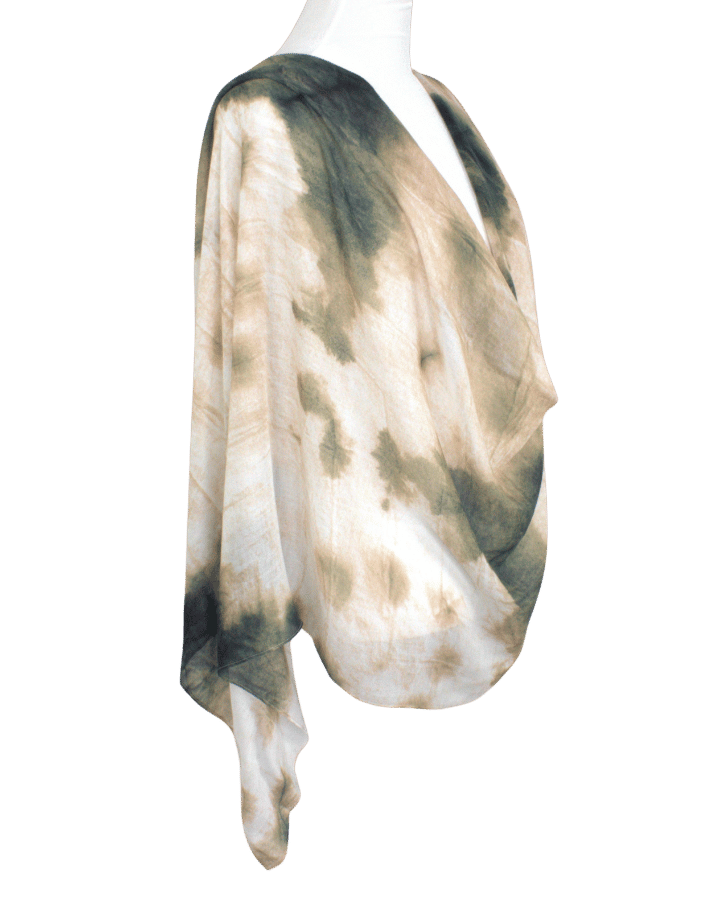 Printed bamboo modal hijab scarf in olive green and beige. A perfect hijab for the summer and hot weather. Non- slip hijab for muslim women and girls | Lina Zibdeh