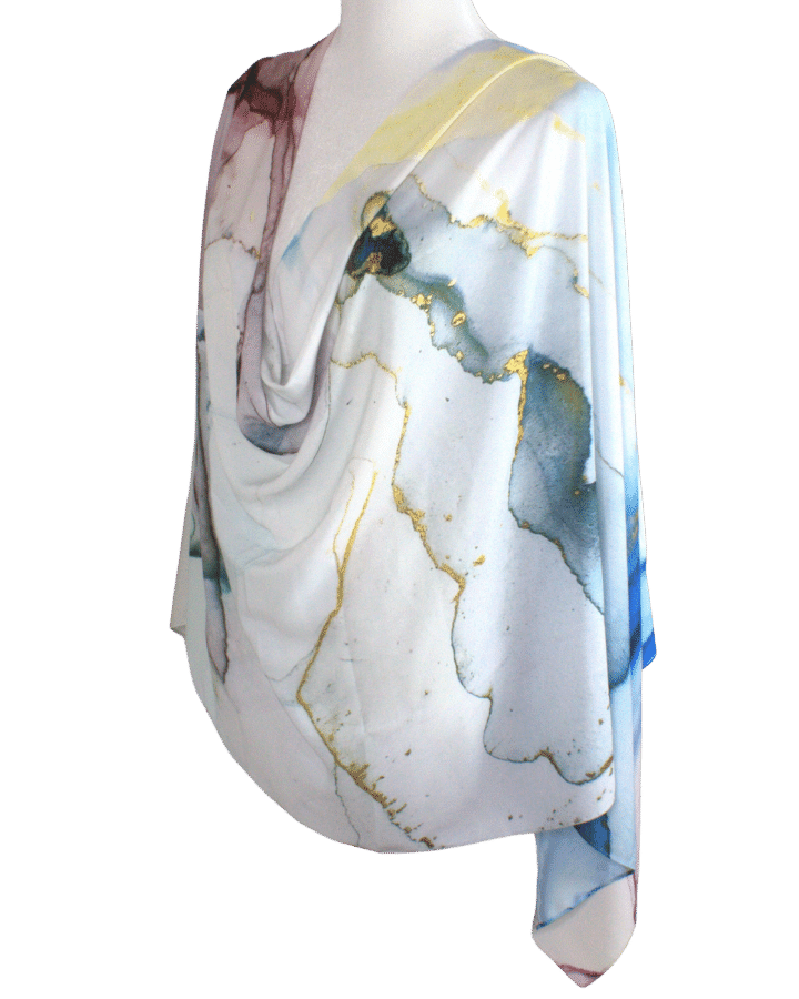 watercolor printed hijab scarf | Marble patterned Luxury hijab scarf for all occasions | Lina Zibdeh