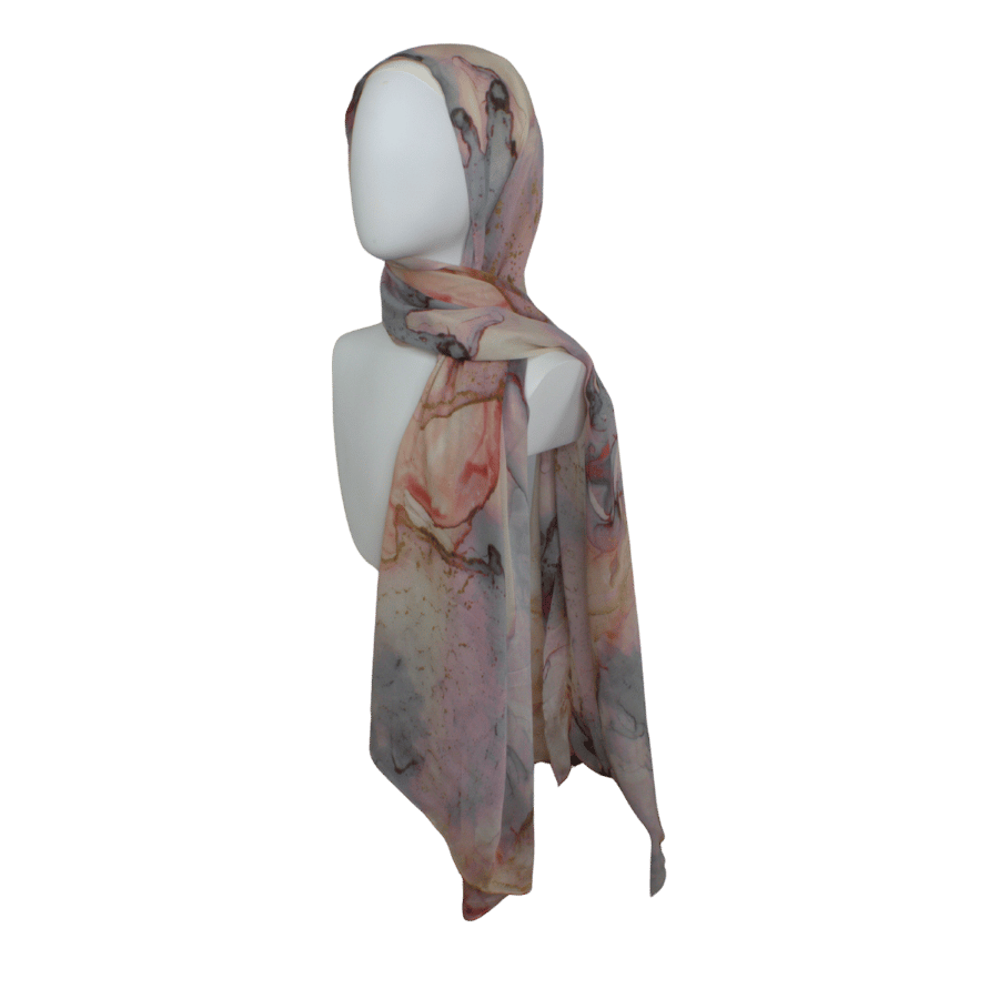 An exclusive watercolor printed bamboo modal hijab designed for muslim fashion.