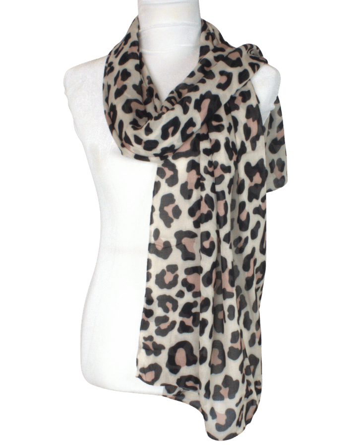 Luxury Neutral Leopard Printed Bamboo Modal Hijab – Everyday Elegance