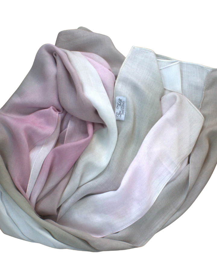 Premium quality watercolor headscarf in bamboo modal fabric, ideal for everyday, work women over 20. | Lina Zibdeh