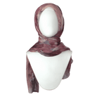 Red hues printed bamboo modal hijab in maroon and mauve hues, watercolor patterned red hijab for everyday, work and chic outings. non-slip, lightweight and breathable designer hijab | Lina Zibdeh