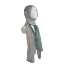 watercolor beige blue teal printed bamboo modal hijab headscarf, ideal for muslim women for work, everyday and warm weather. Non-slip, breathable and lightweight hijab | Lina Zibdeh