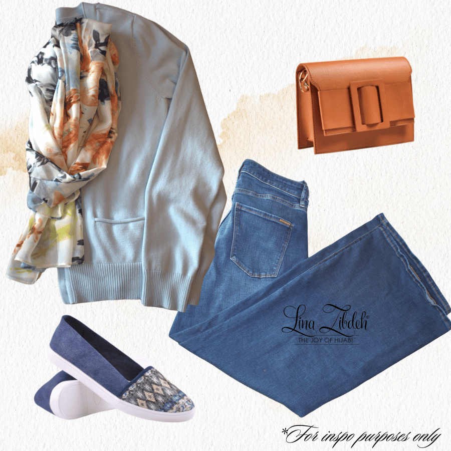 Hijab fashion inspo for the fall | Vibrant floral hijab scarf | Lina Zibdeh