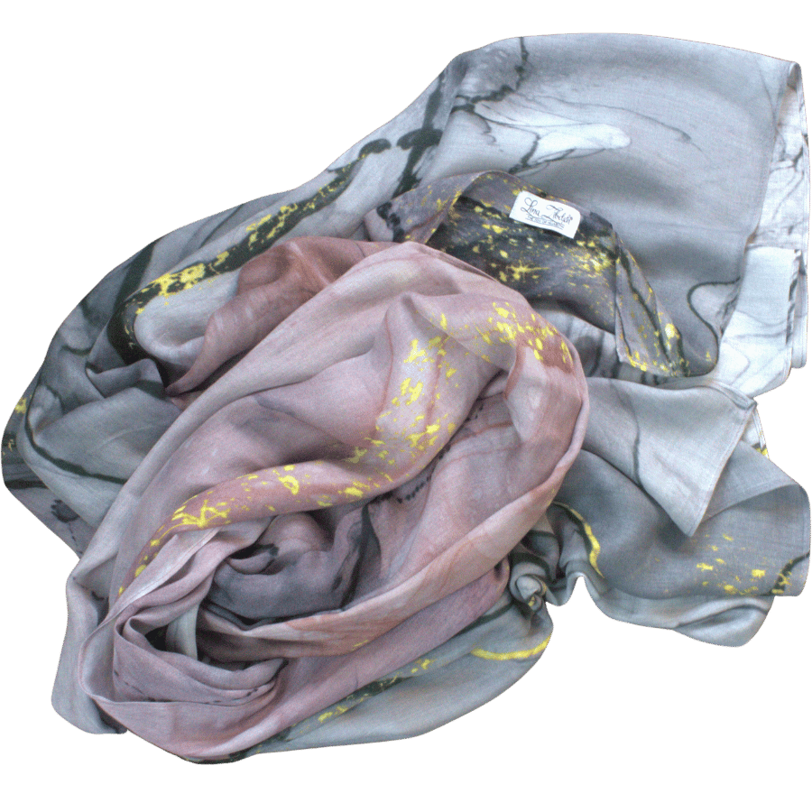 Folded head scarf printed bamboo modal hijab | Lina Zibdeh