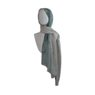 Designer printed bamboo modal hijab ombre teal beige watercolor headscarf. Ideal for working muslim women, for hot flahses, for everyday and college girls | Lina Zibdeh
